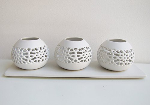 Portacandela Triplo In Ceramica Mascagni 