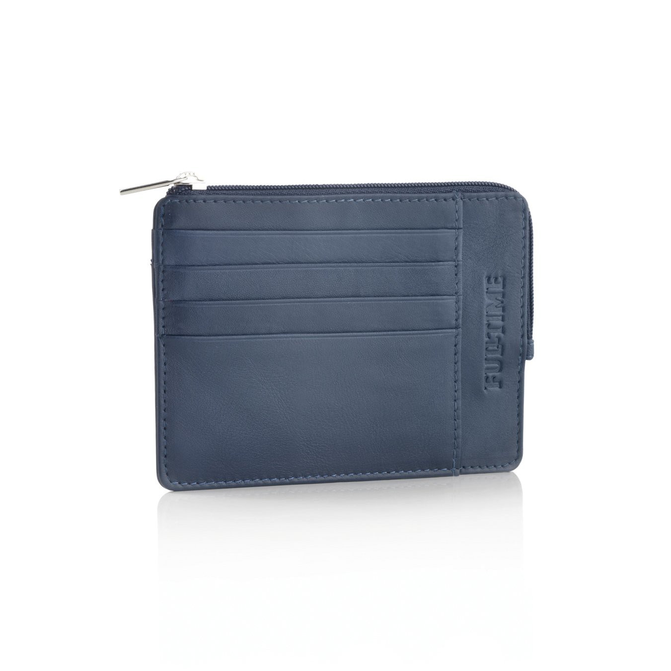 POCHETTE CON ZIP IN PELLE - NUVOLA - BLU