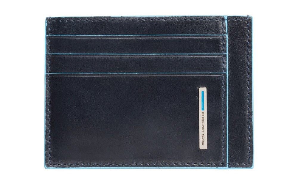 Bustina porta 6 carte di credito tascabile RFID Blue Square Blu Notte