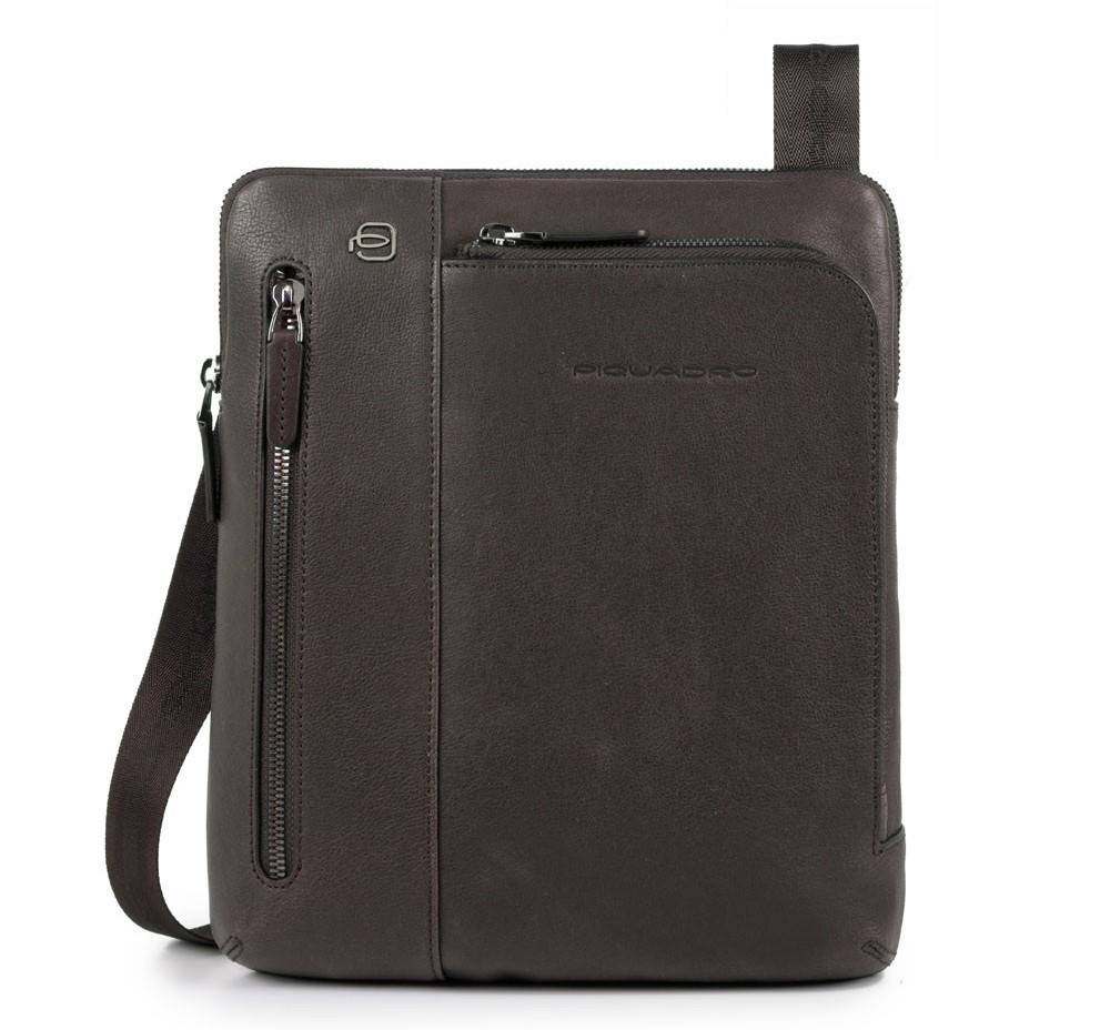 Borsello porta iPad®Air/Pro 9,7"/11" con doppia tasca frontale Black Square Testa Moro