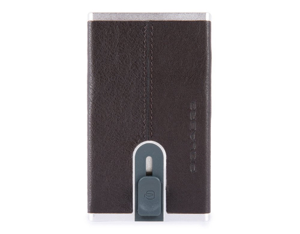 Porta carte di credito con sliding system e porta banconote RFID Black Square Testa Moro