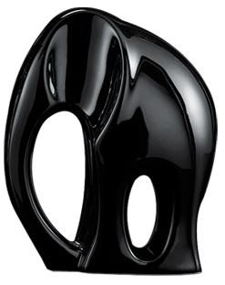 ELEFANTE IN CERAMICA NERO - CM. 30