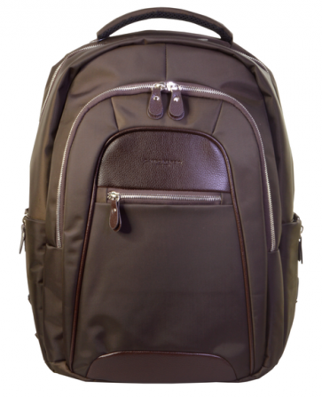 ZAINO IN NYLON PELLE - MARRONE- CAMPO MARZIO