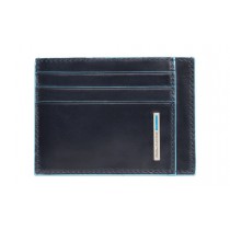 Bustina porta 6 carte di credito tascabile RFID Blue Square Blu Notte