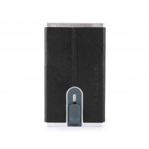 Porta carte di credito con sliding system RFID Black Square Nero
