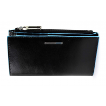 Portafoglio donna sottile portamonete  BLUE SQUARE NERO