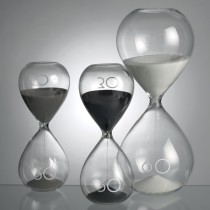 CLESSIDRA IN VETRO MISURA TEMPO DA 30 MINUTI - NERA - CM.20